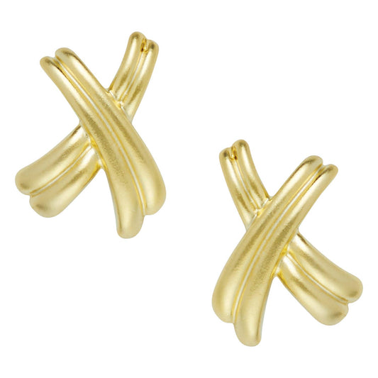 Gold Texas X's Ribbon Earrings