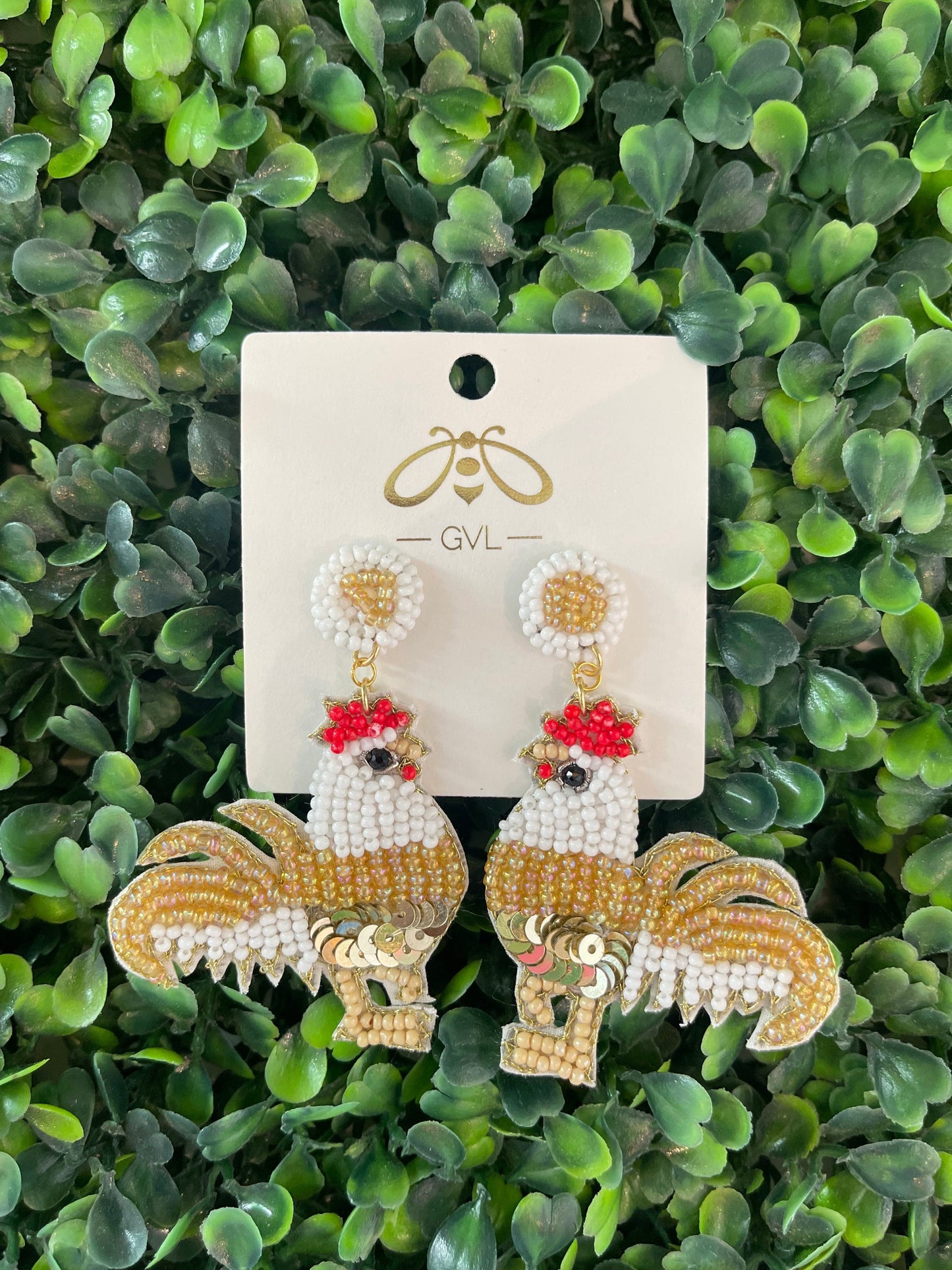 ROOSTER BEADED EARRINGS