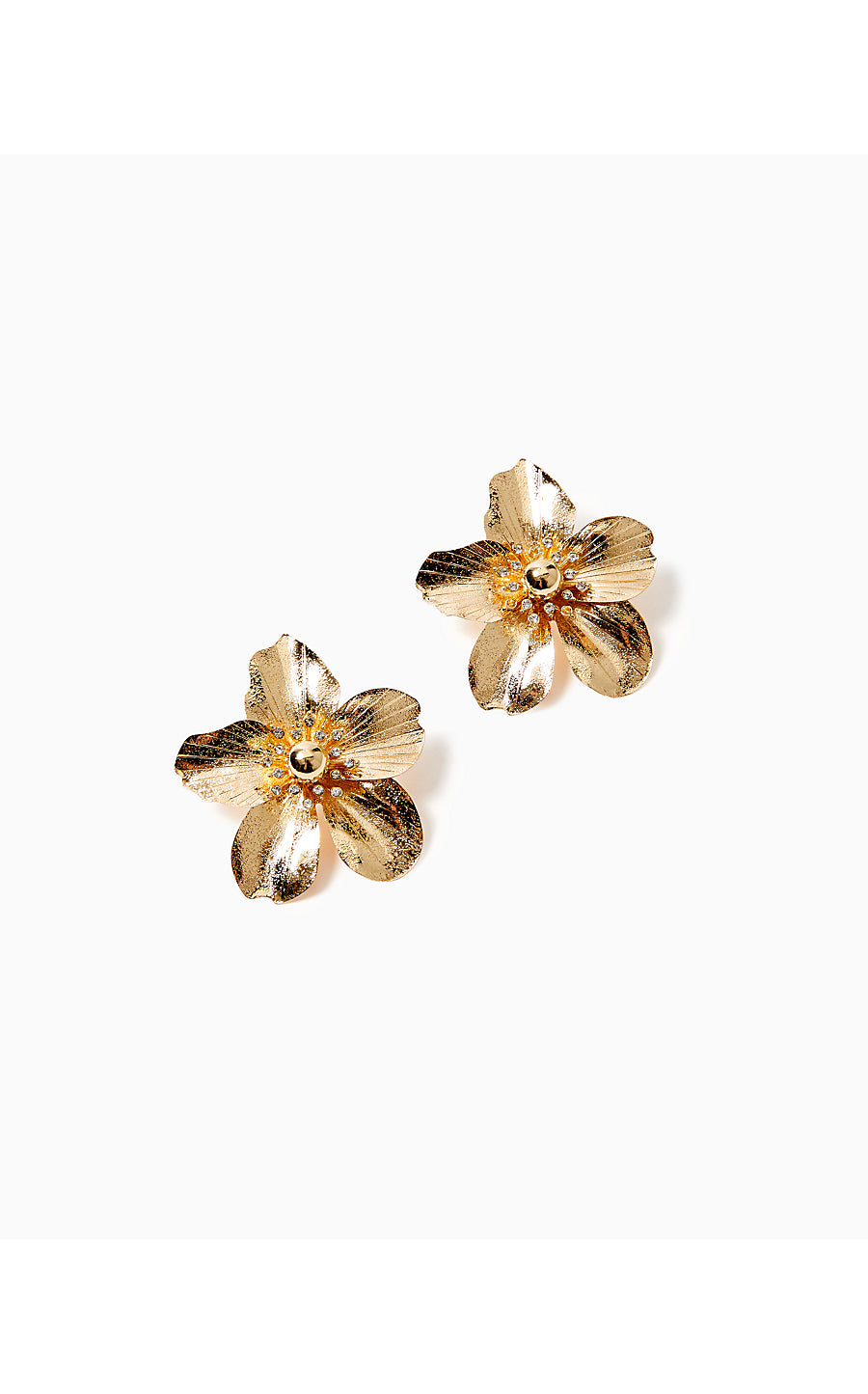 SMALL ORCHID EARRINGS - GOLD METALLIC