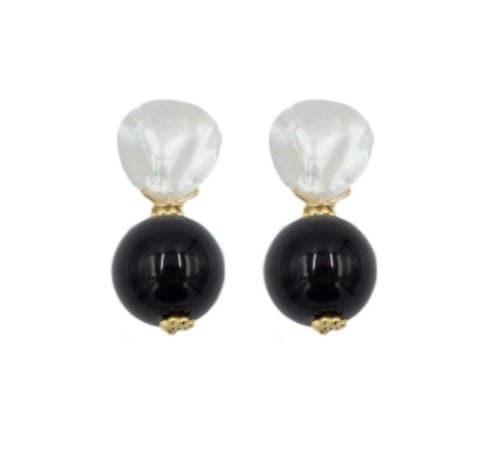 Claire Earring- Black Onyx, Smooth