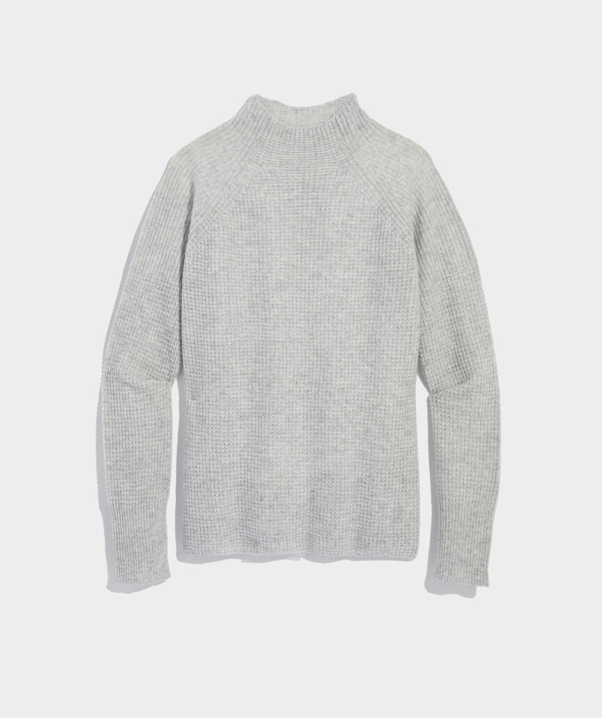 Seaspun Cashmere Mock Neck Sweater - Light Gray