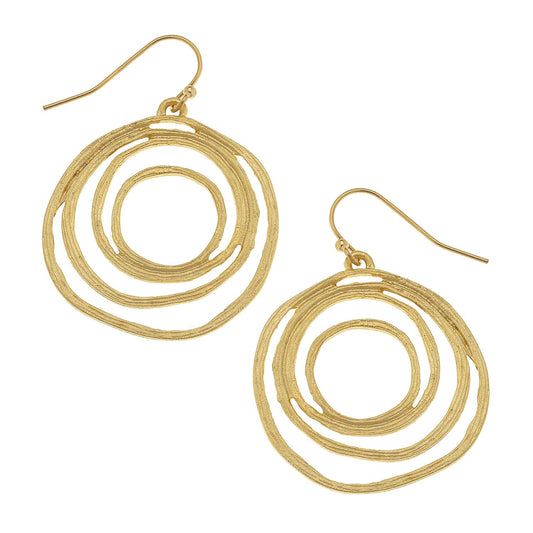Gold Swirl Cut Out Earrings