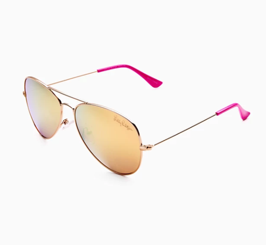 Lexy Sunglasses - Gold Metallic / Neon Pink