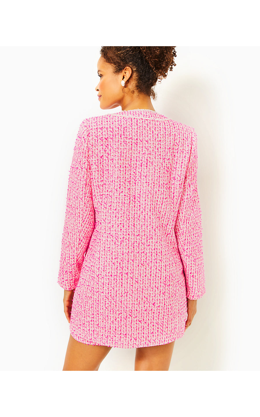 DASHIELLE JACKET - PINK PALMS - FANTASY TWEED