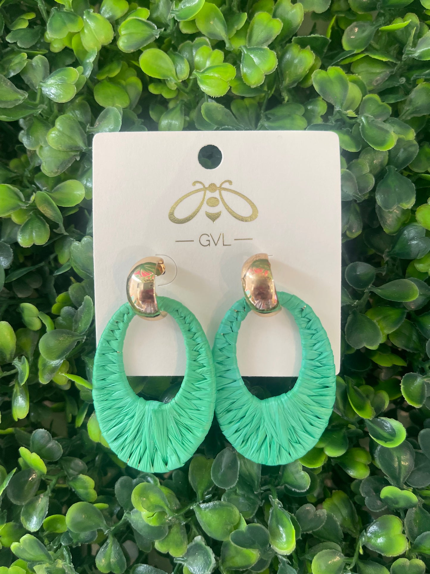 OVAL RAFFIA LINK EARRINGS