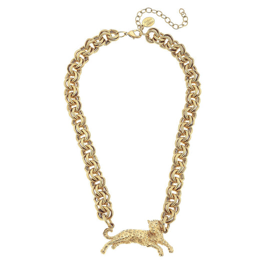 Susan Shaw - Gold Leopard Chain Necklace