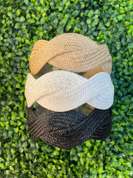 BRAIDED RATTAN HEADBAND