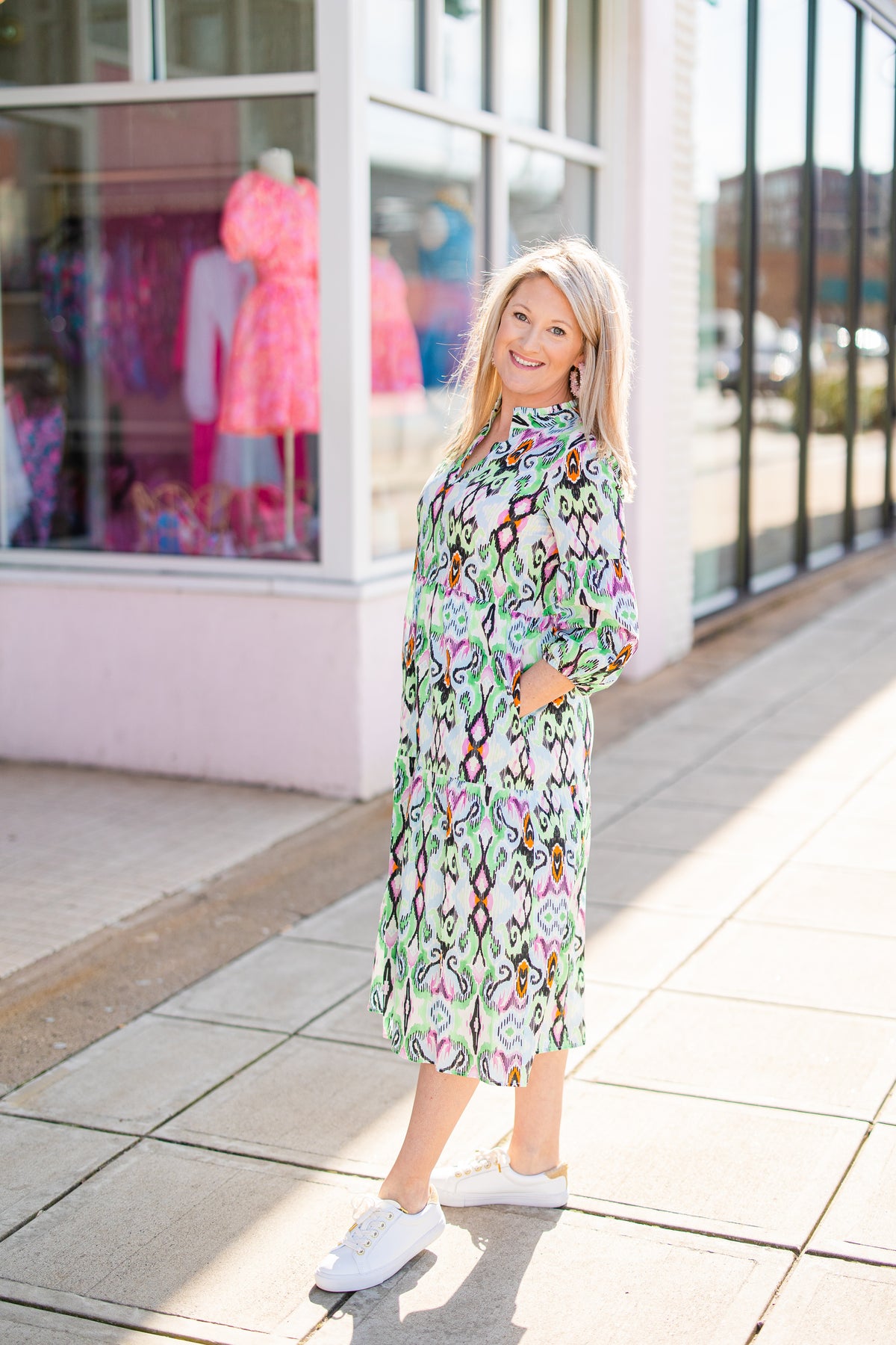 TAMMY DRESS - IKAT WATERCOLOR