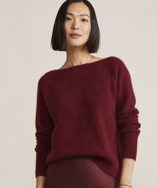 Luxe Bow Back Sweater - Crimson