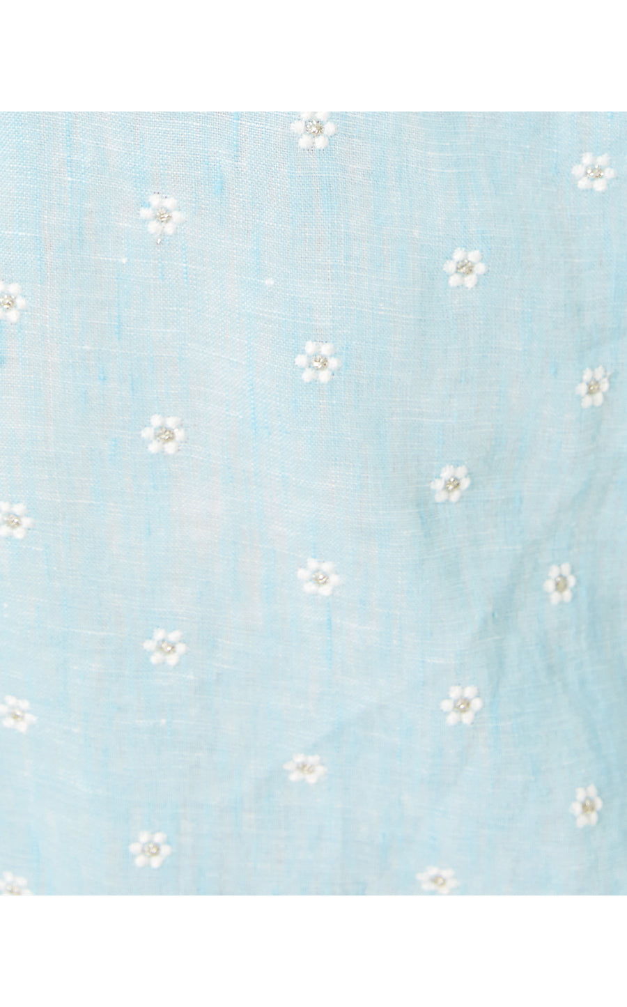 SEA VIEW BUTTON DOWN - HYDRA BLUE - YOU DRIVE ME DAISY EMBROIDERED LINEN