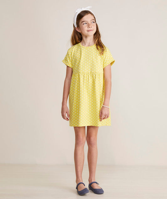 Girls' Everyday Dress - Dot Lemon White