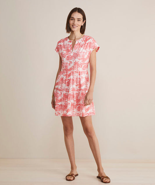 Printed Tiered Cover-Up - Toile Rum Runner
