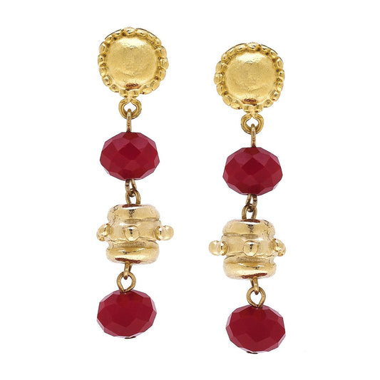 Milly Tier Earrings -RED