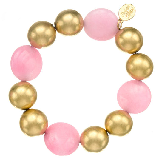 Margaret Stone Bracelet - Pink Peony