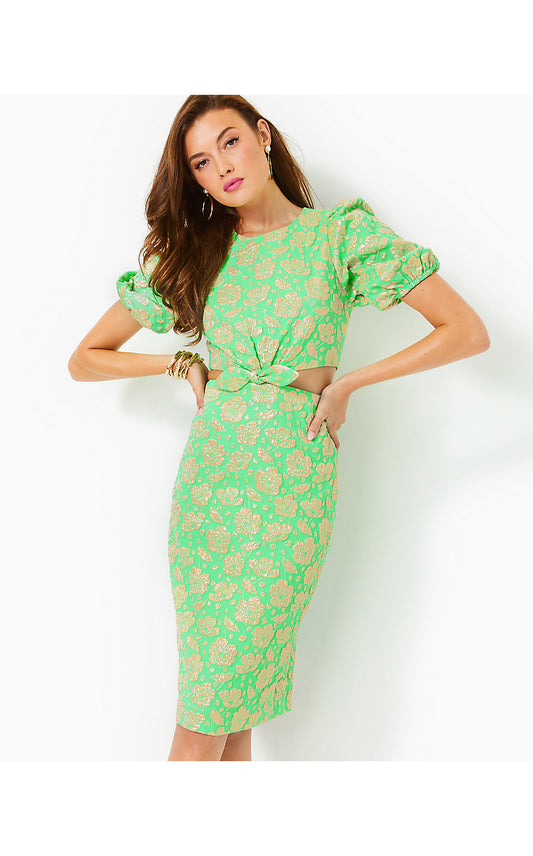 MELINA MIDI DRESS - PALM BEACH PETALS