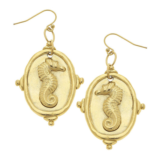 Gold Seahorse Earrings