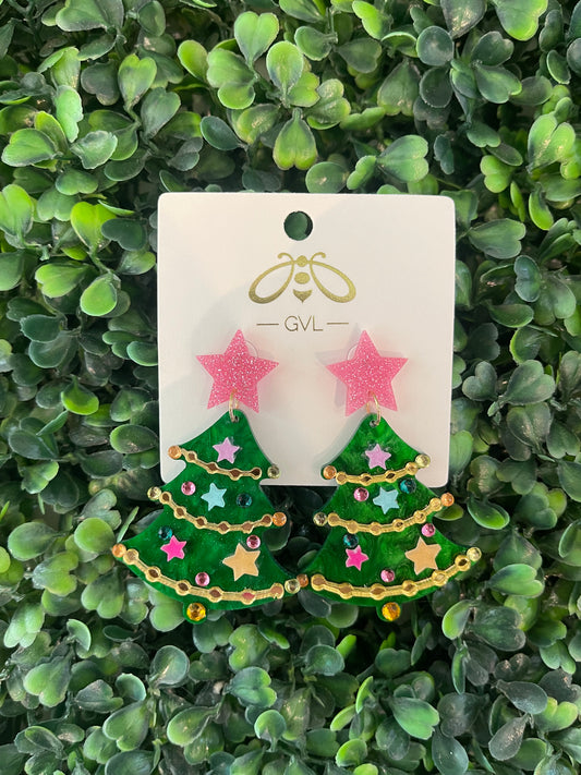 PINK STAR CHRISTMAS TREE - GREEN