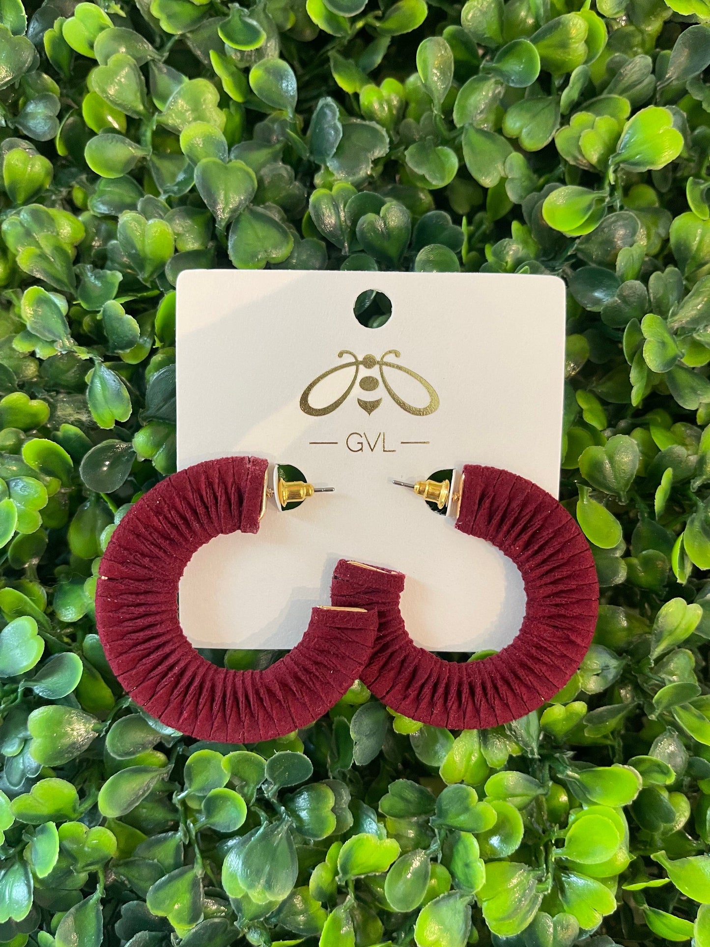 SUEDE WRAPPED HOOPS