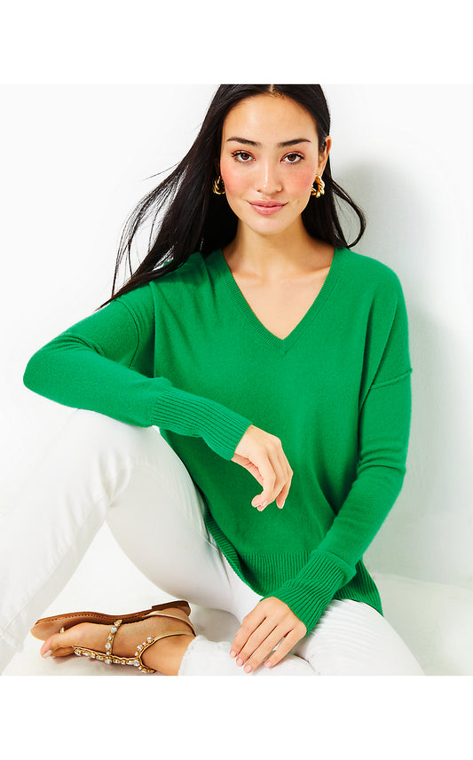 BEDFORD CASHMERE SWEATER - KELLY GREEN