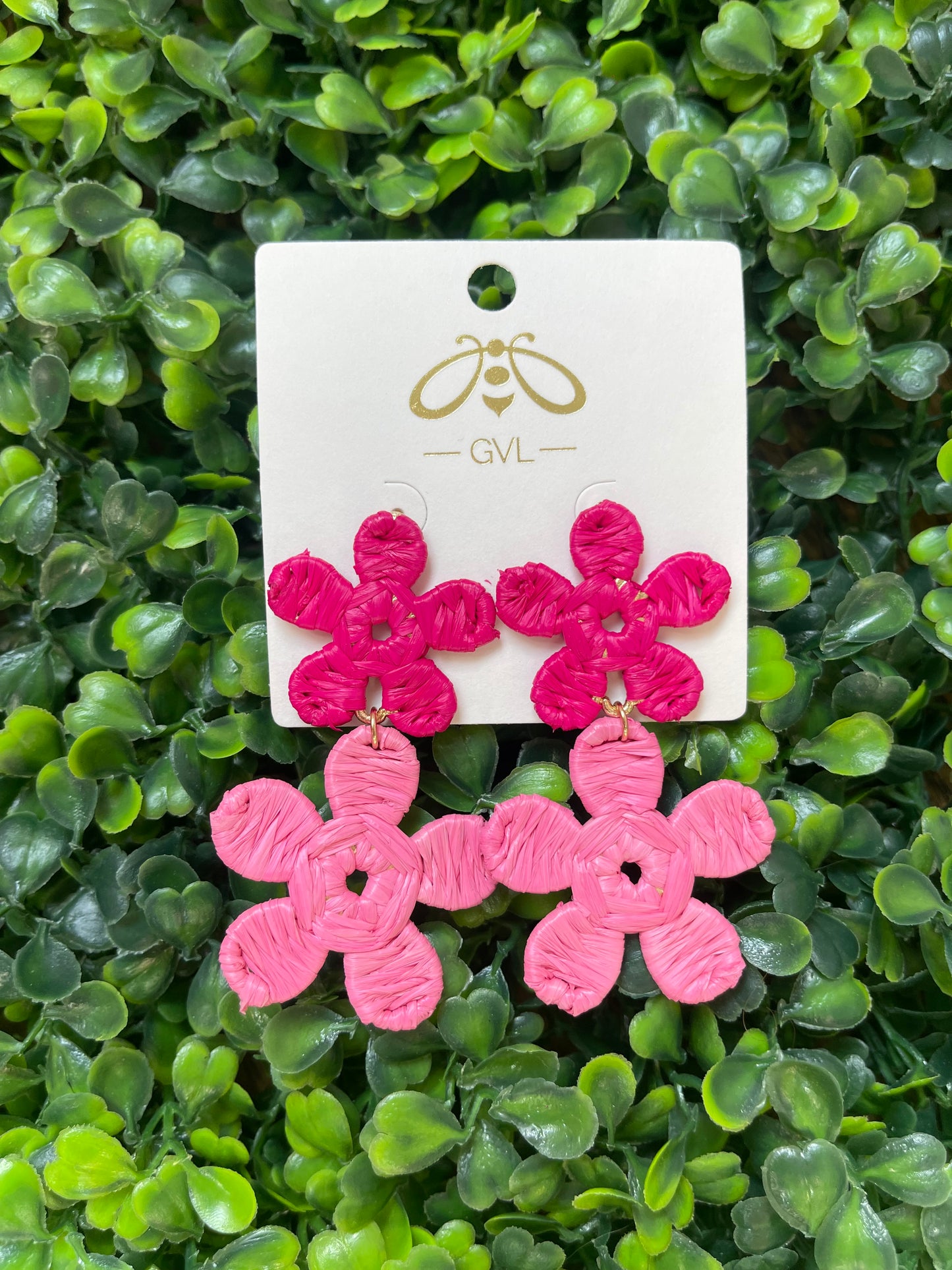 PINK ON PINK FLOWER EARRINGS