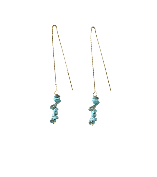 TURQUOISE STACKED THREADERS