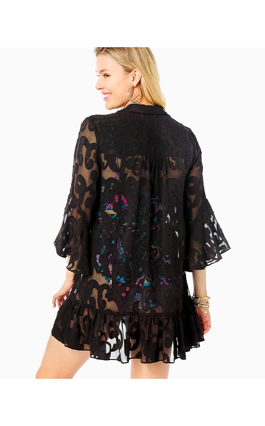 LINLEY COVERUP-ONYX-POLY CREPE SWIRL CLIP