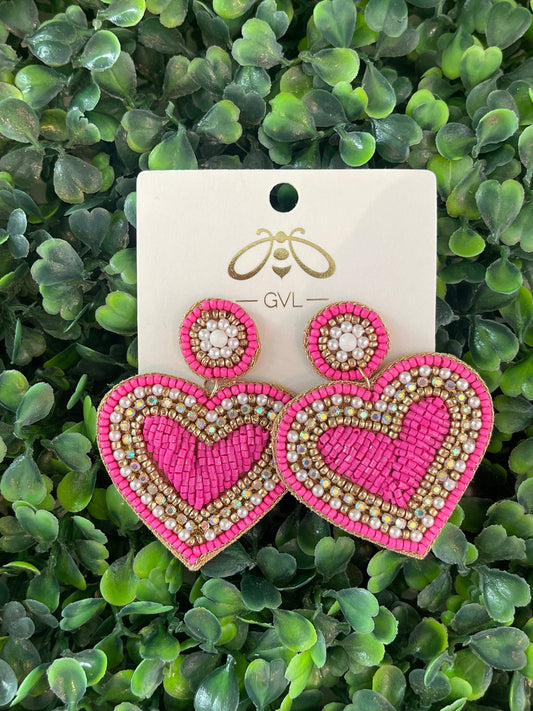 PINK HEART EARRINGS