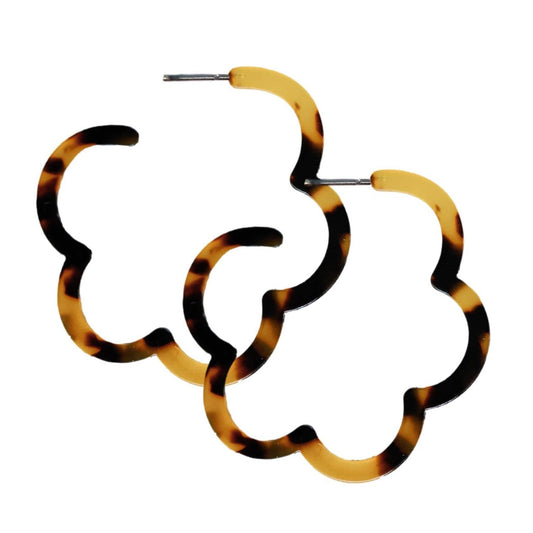 Skinny Brown Tortoise Doodle Hoops