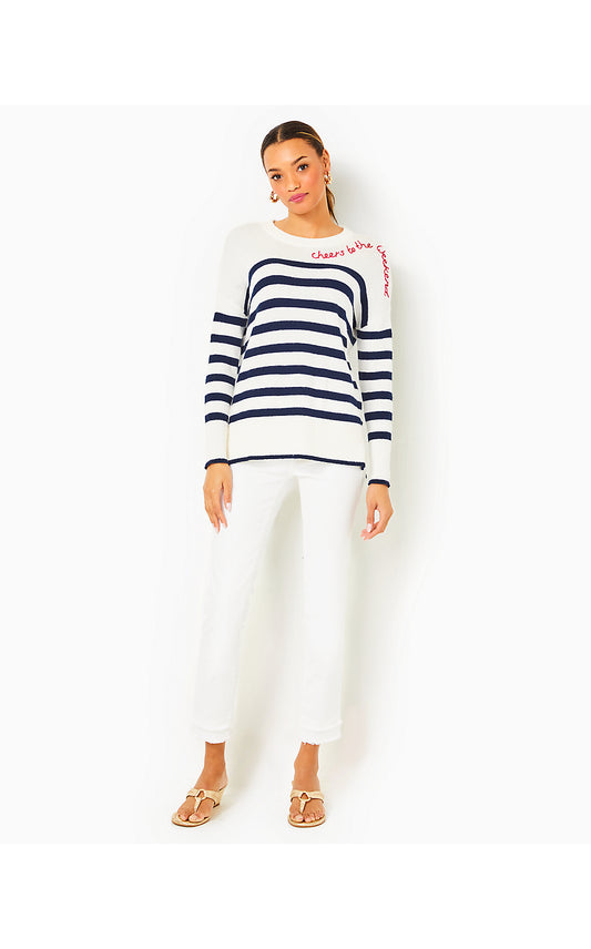 QUINCE SWEATER - LOW TIDE NAVY CRUISE STRIPE