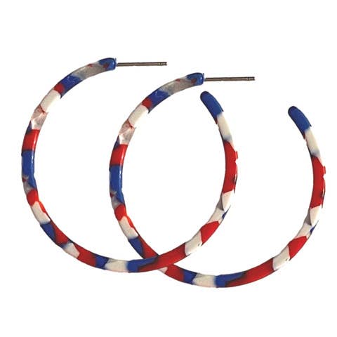 1.25 Inch Skinny Red, White, and Blue Hoops