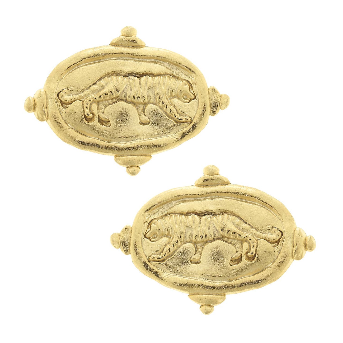 Tiger Intaglio Studs