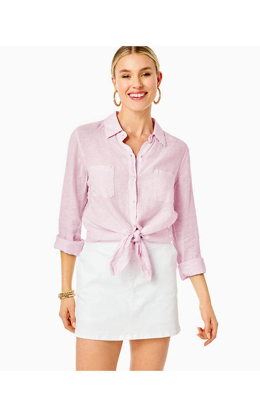 COLETTE DENIM SKORT - RESORT WHITE