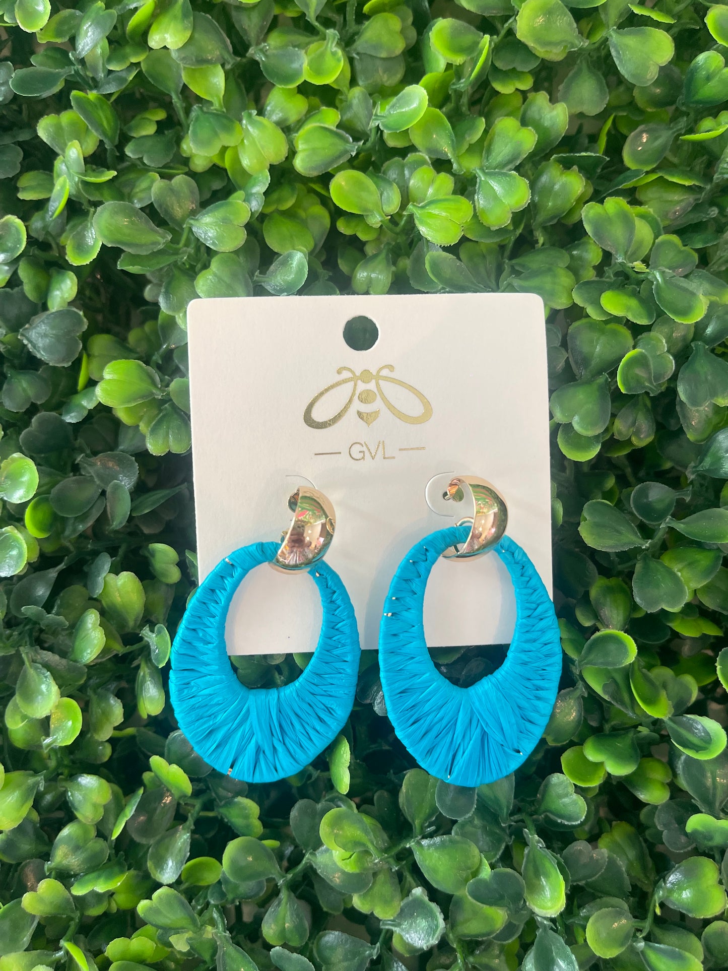 OVAL RAFFIA LINK EARRINGS