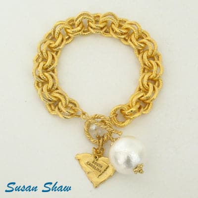 South Carolina Cotton Pearl Bracelet - GOLD