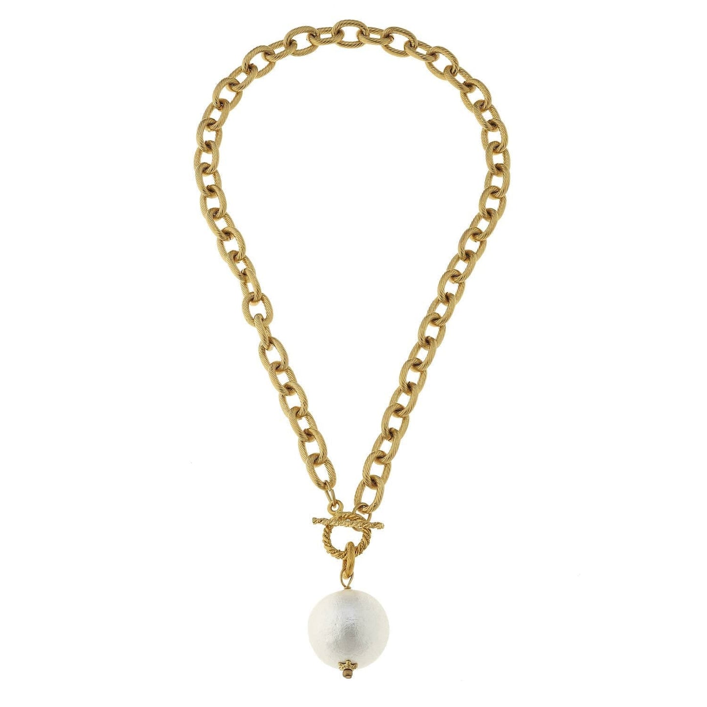 Cotton Pearl Toggle Necklace