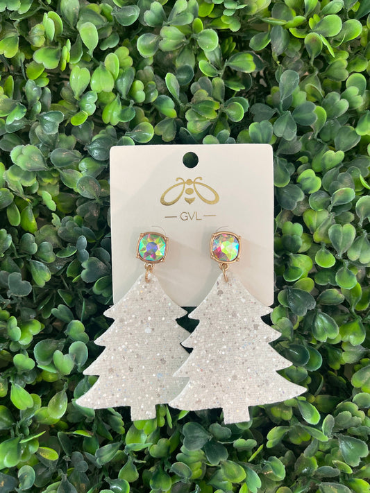 GLITTER CHRISTMAS TREE EARRINGS