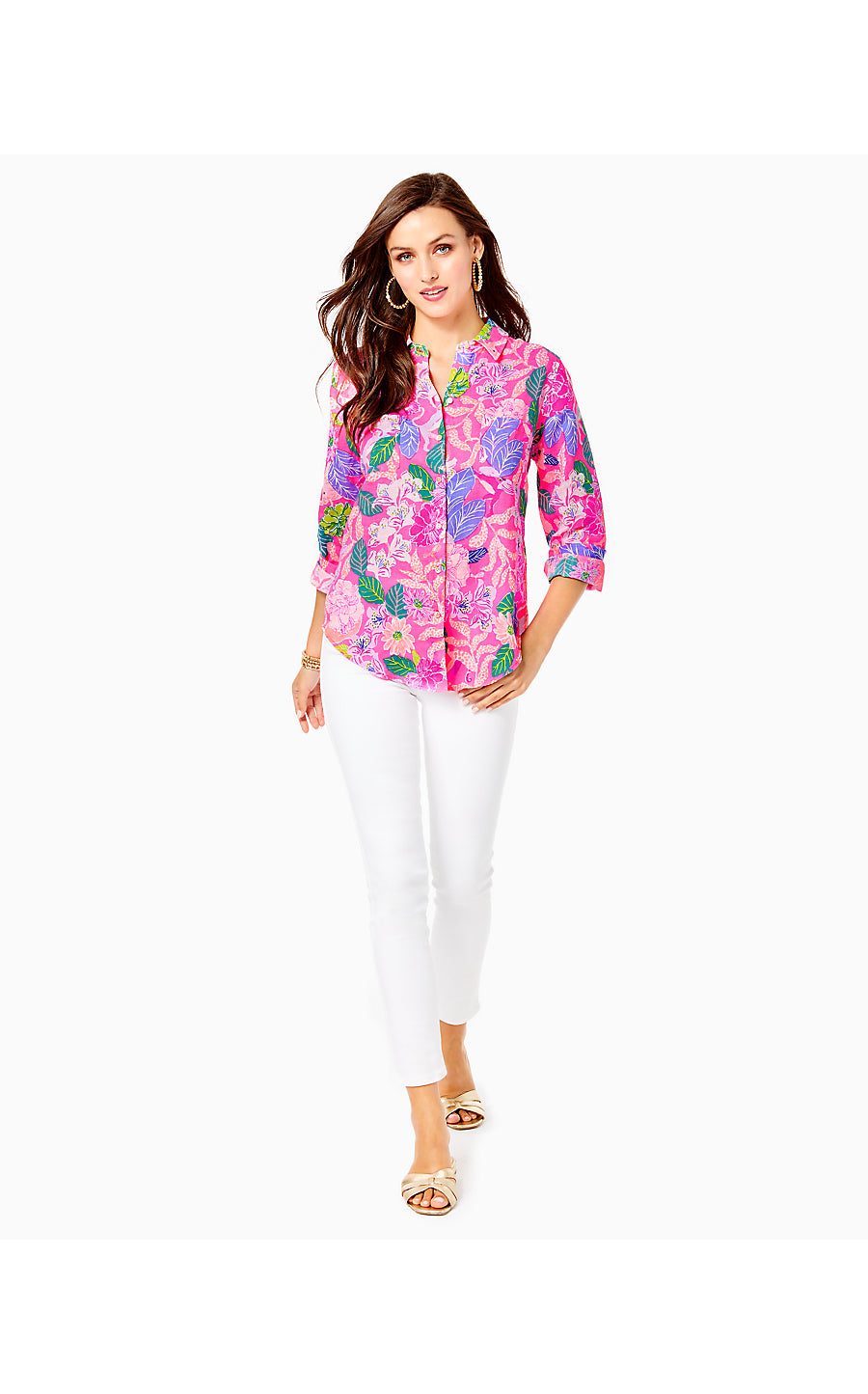 SEA VIEW BUTTON DOWN - PINK ISLE - BEST OF FRIENDS