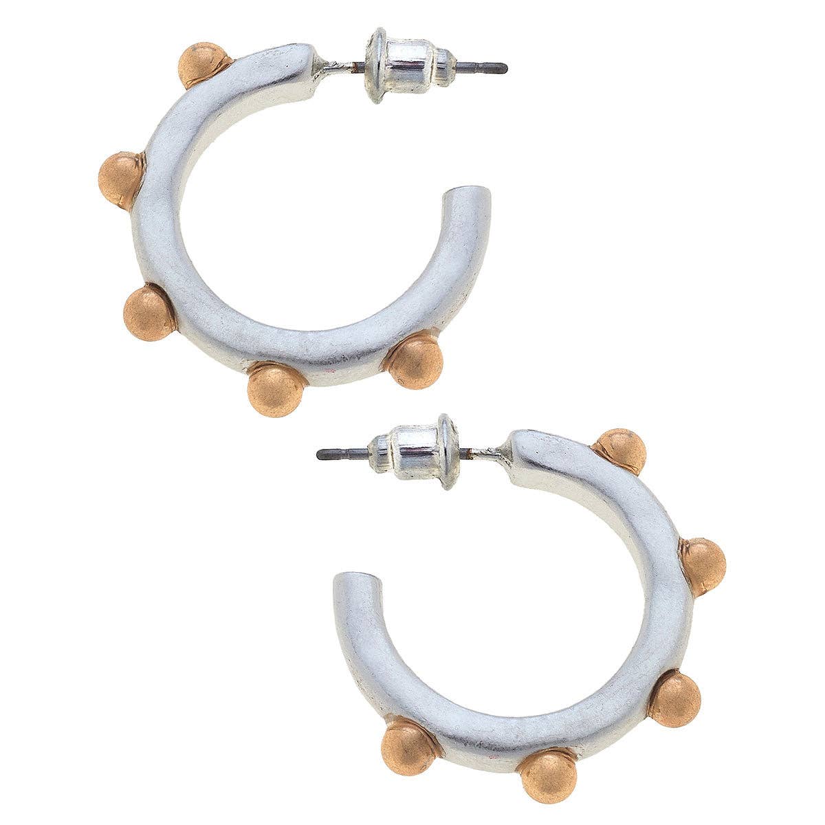 Annie Two-Tone Hoops - Silver