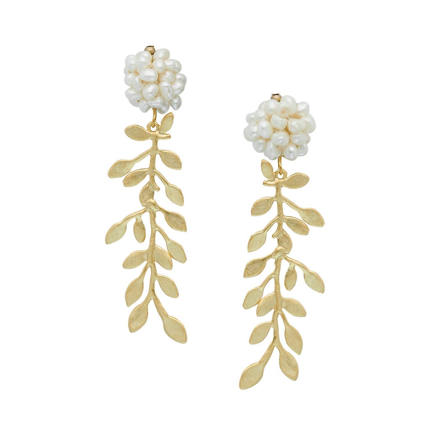 Pearl Cluster & Vine Earrings