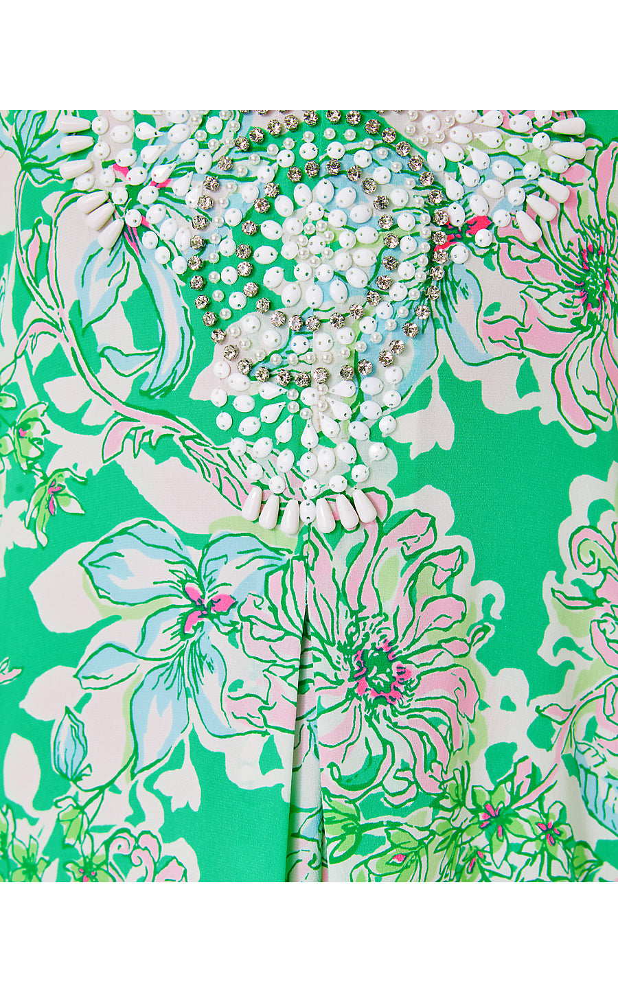 MINDY BEADED CAFTAN - SPEARMINT BLOSSOM VIEWS