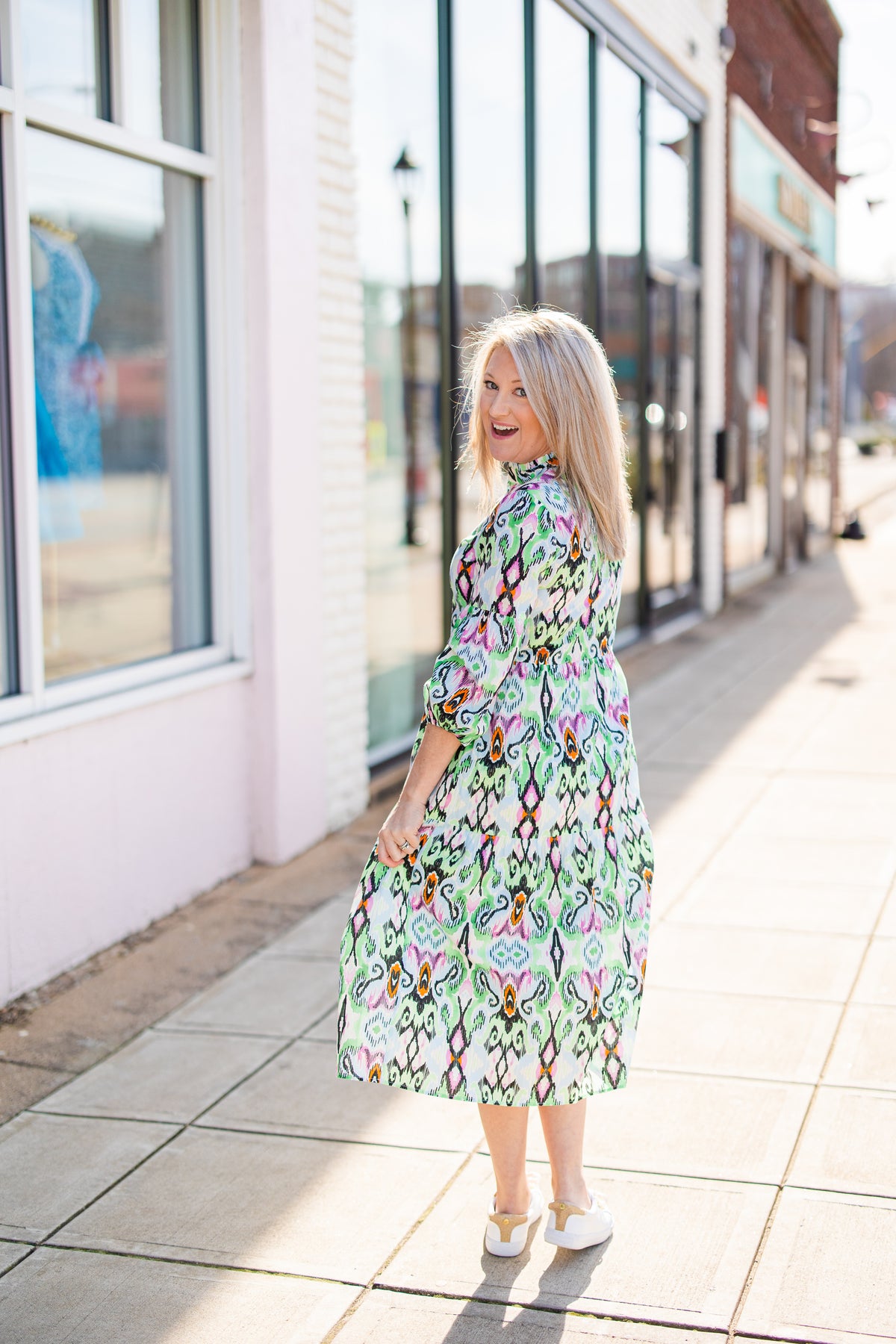 TAMMY DRESS - IKAT WATERCOLOR