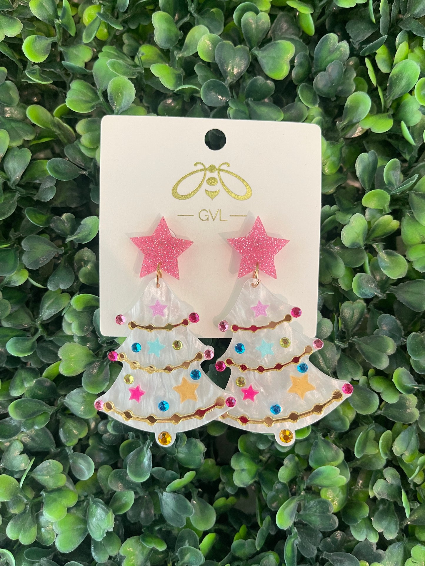 PINK STAR CHRISTMAS TREE - WHITE