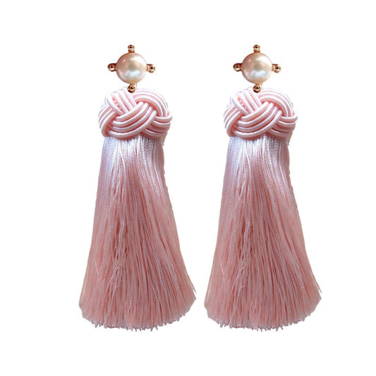Pink Champagne Pearl Tassels