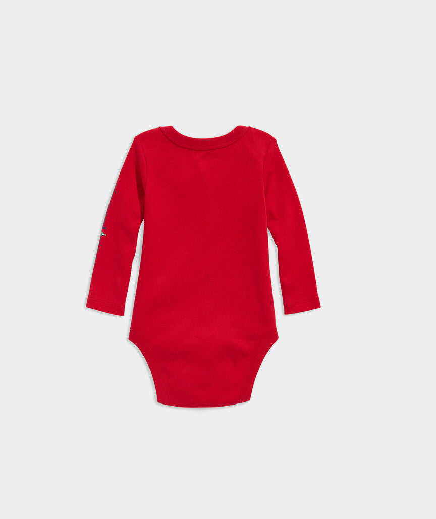 Baby Santa Hat Whale Body Suit - Red
